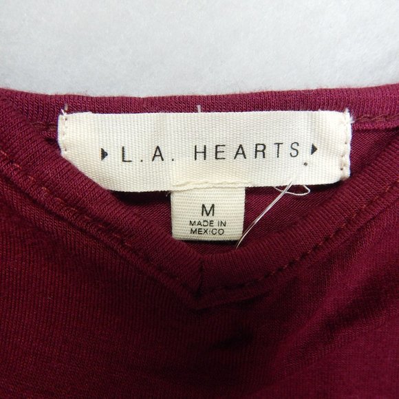 L.A Hearts Flutter Sleeve Crop Tank Top Womens Pacsun Burgundy Size M - Picture 5 of 8